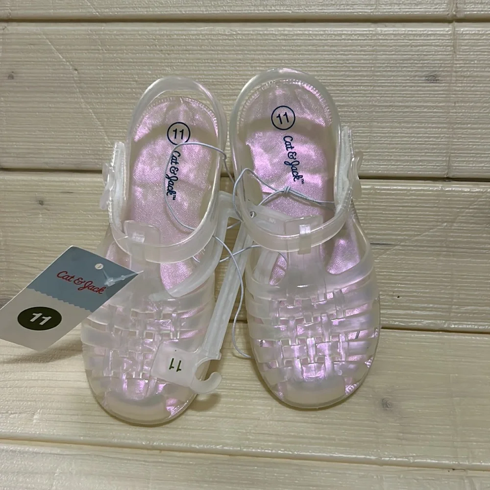 Toddler girls sunny jelly sandals clear NWT - Picture 5 of 7